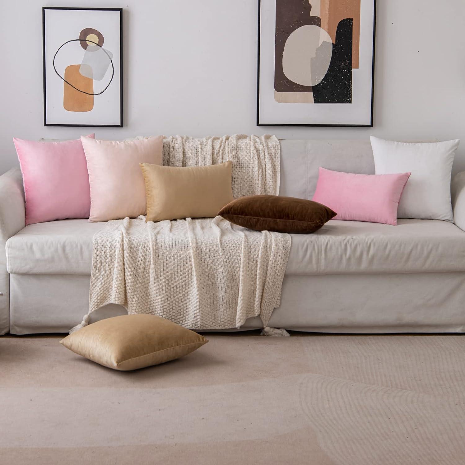 Samt Kissenbezug Dekorativ Versteckter Reißverschluss 2er Set 40x40 cm