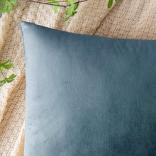 Samt Kissenbezug 40x40 cm Hellblau 2er Set mit Verstecktem
