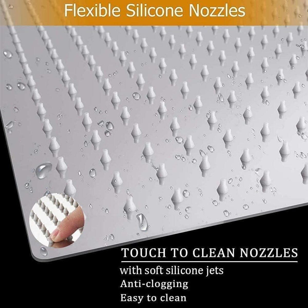 Regendusche 40x40cm Edelstahl Eckig Selbstreinigend