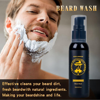 Bartwuchsset mit Bartroller 100% Natürlich Männer Geschenke