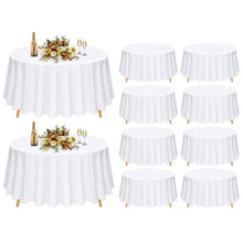 10er-Pack Runde Tischdecken Weiß 228 cm – Waschbar & Vielseitig