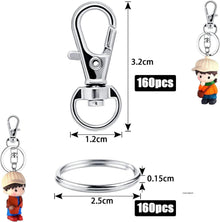Schlüsselring Edelstahl 320 Stück Karabiner Haken Drehgelenk