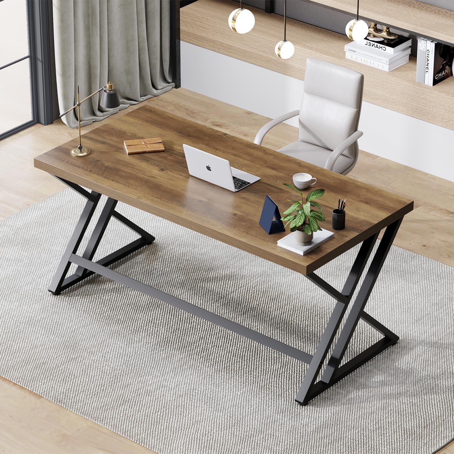 Holz-Computertisch Rustikaler Home Office Schreibtisch Schlafzimmer