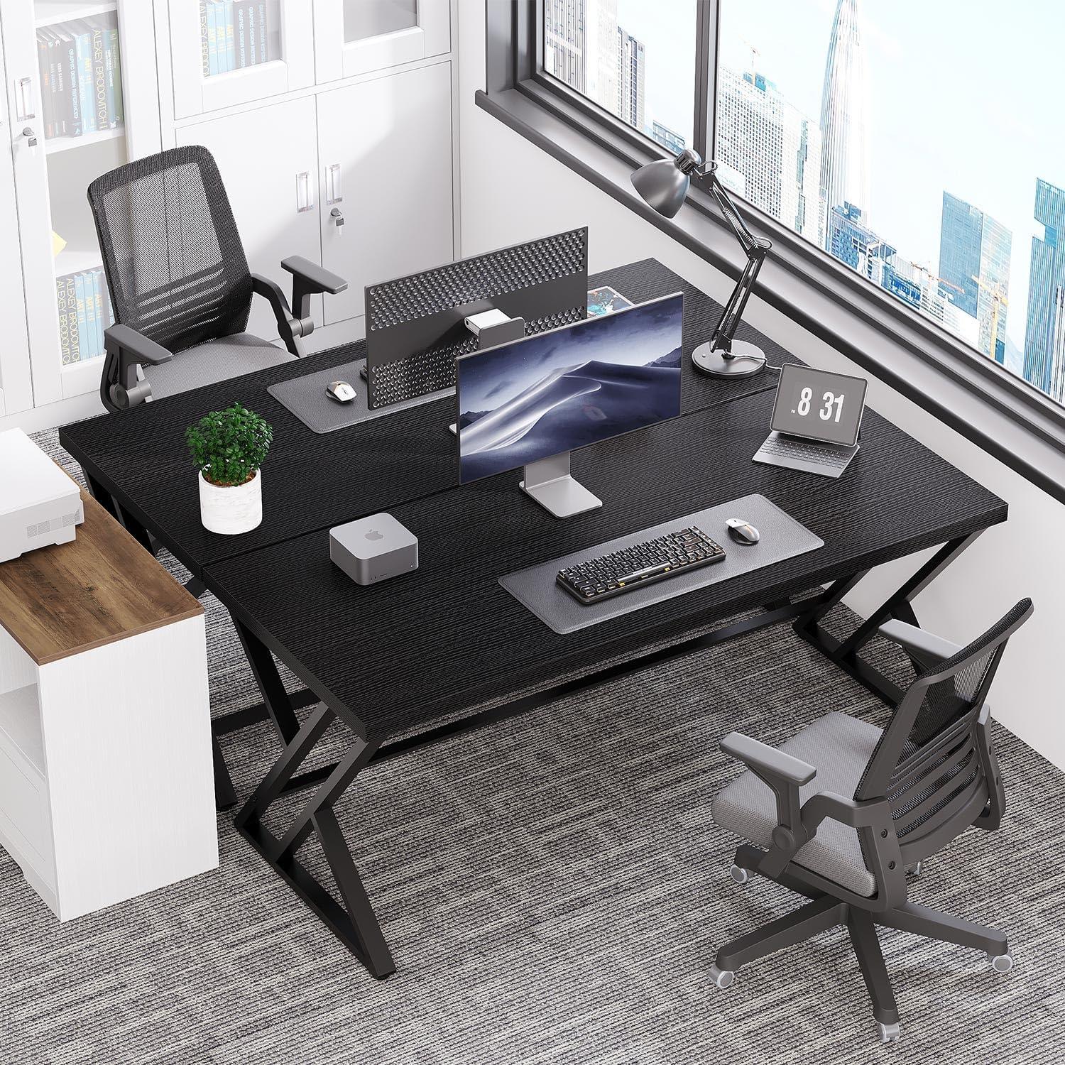 LVB Computertisch Industrie Design 140 x 60 cm Schwarz