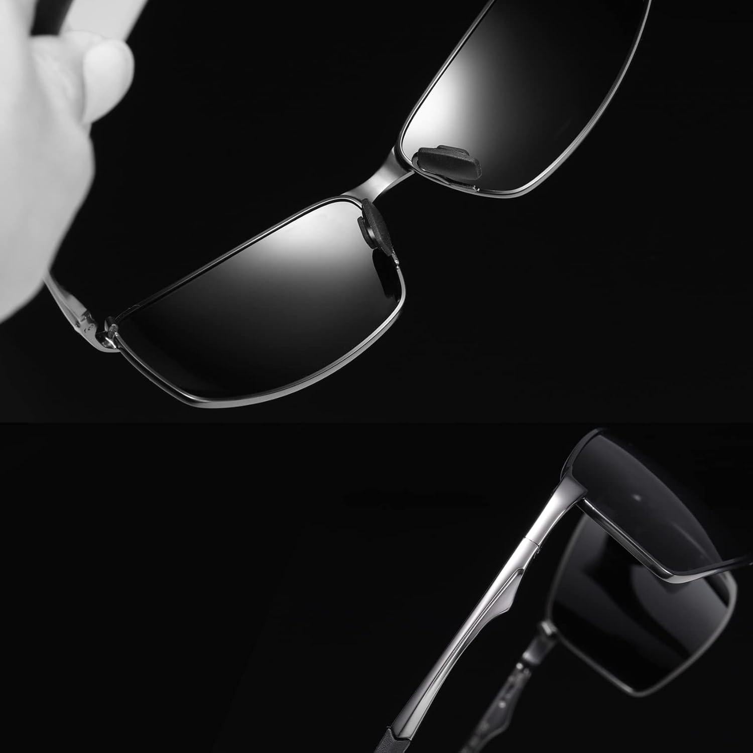 Polarisierte Sonnenbrille Herren UV400 Sport Outdoor Brille Schwarz