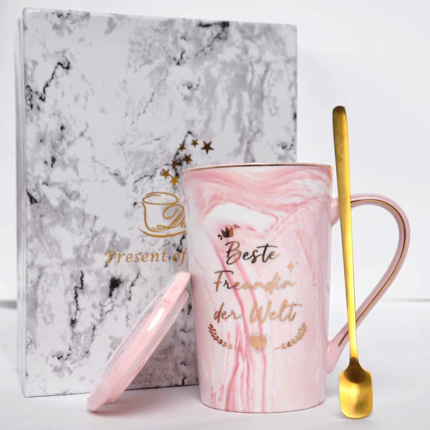 Beste Freundin Geschenk - Rosa Keramik Kaffeetasse 400 ml