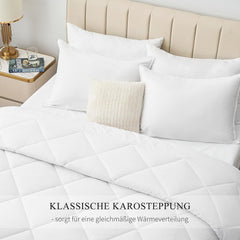 Bettdecke 200x220 4 Jahreszeiten Knöpfen Set 2teilig 150gsm 300gsm
