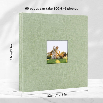 Großes DIY Fotoalbum 10x15 cm Leinen Hardcover 60 Seiten & Stift