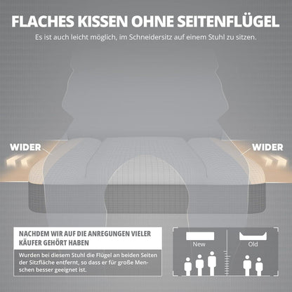 Gaming Stuhl mit Massage und Frühlingskissen Schwarz Ergonomisch