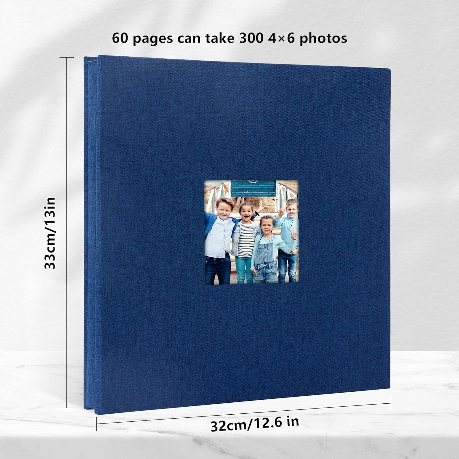 Fotoalbum Selbstgestalten Groß mit Leinen Cover, 60 weiße Seiten