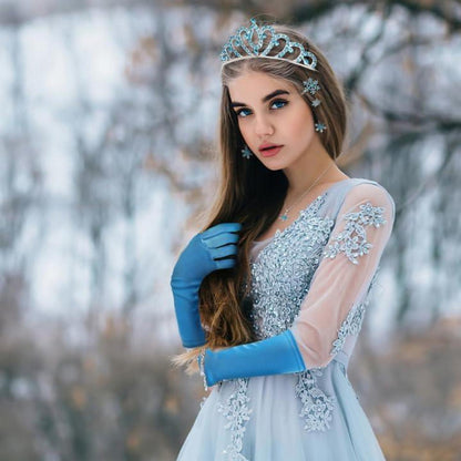 Elsa Kostüm Damen Mädchen Frozen Prinzessin Karneval Fasching Set