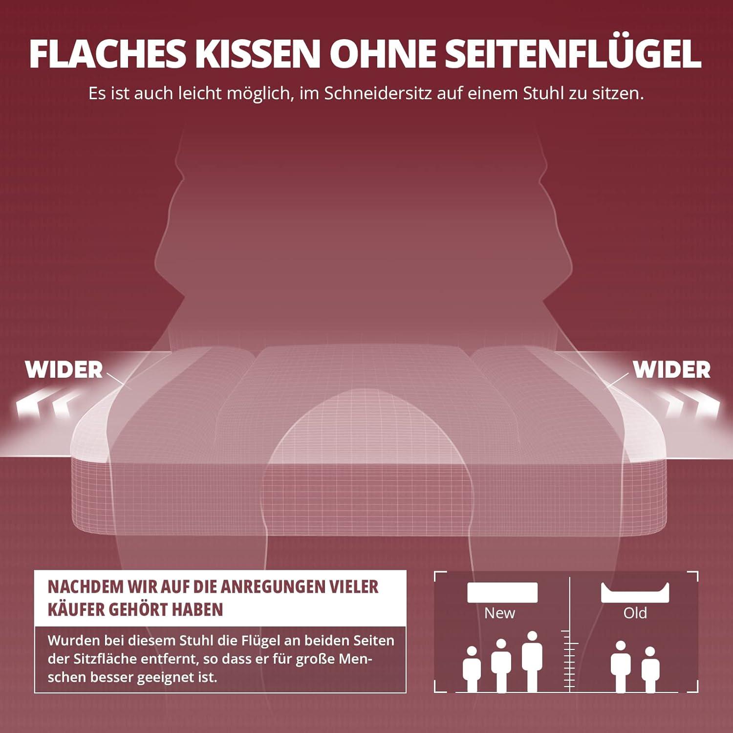 Gaming Stuhl mit Massage und Fußstütze, Ergonomischer Bürostuhl in Rot