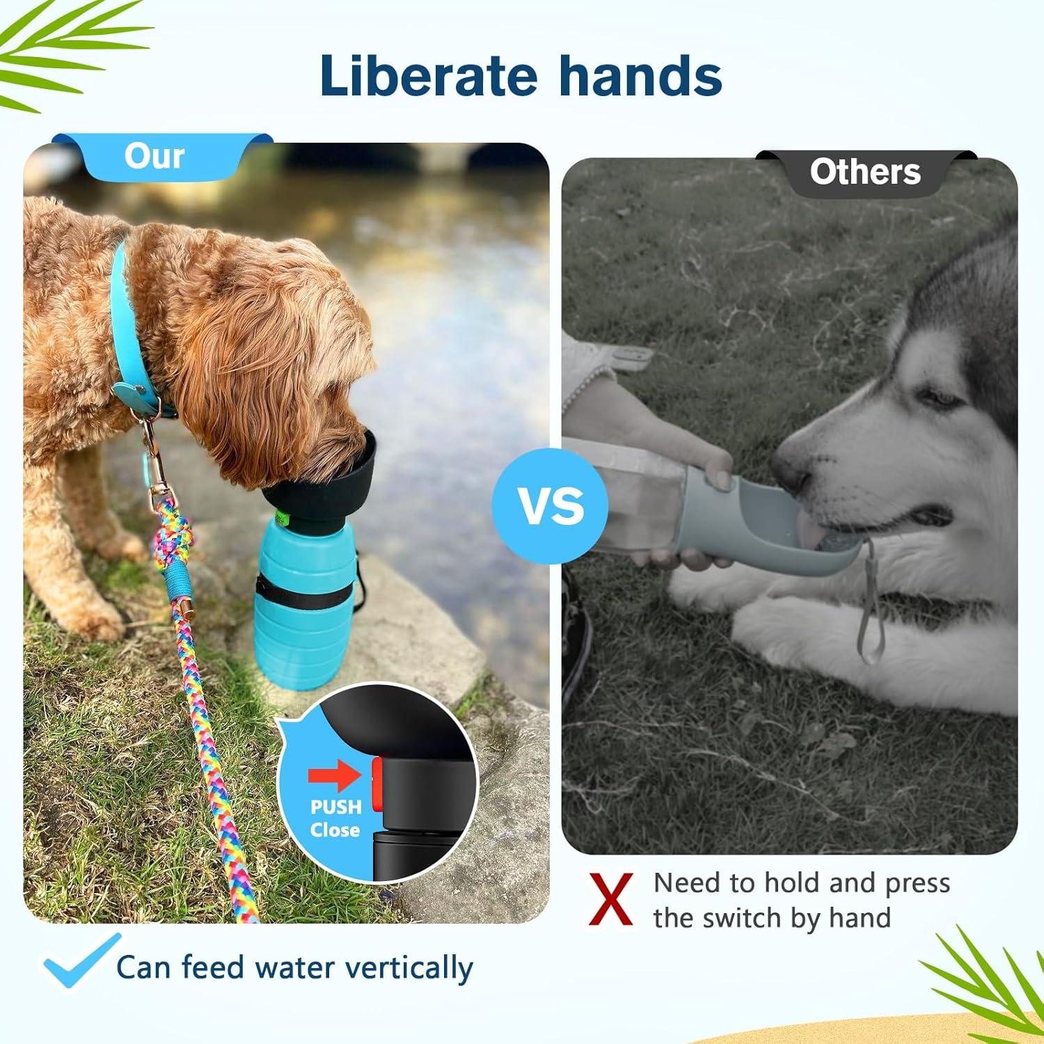 Trinkflasche Hunde Unterwegs Silikon Wasserflasche Hund XL 850 ml Blau
