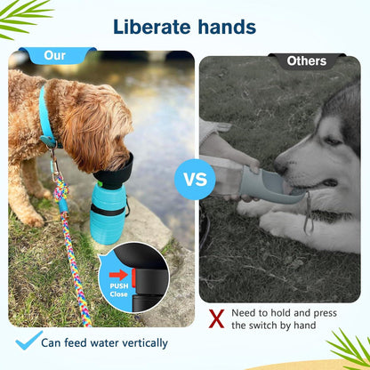 Trinkflasche Hunde Unterwegs Silikon Wasserflasche Hund XL 850 ml Blau