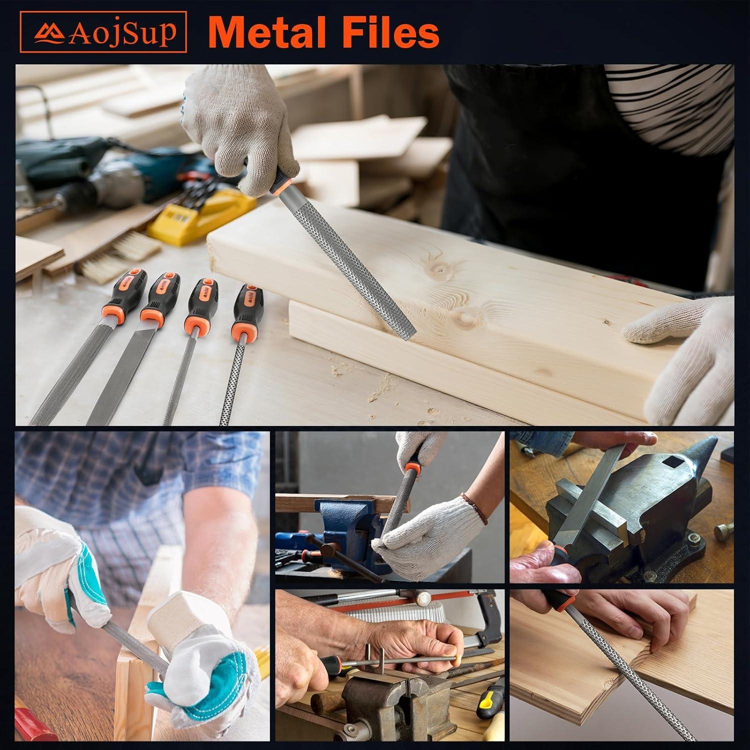 AojSup Werkstattfeilen Set 5tlg. Profi Feilenset Metall Holz Feilen Satz Metall