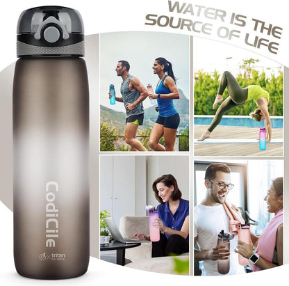 Sport Trinkflasche 1L BPA frei Tritan Auslaufsicher Zeitmarkierung Filter