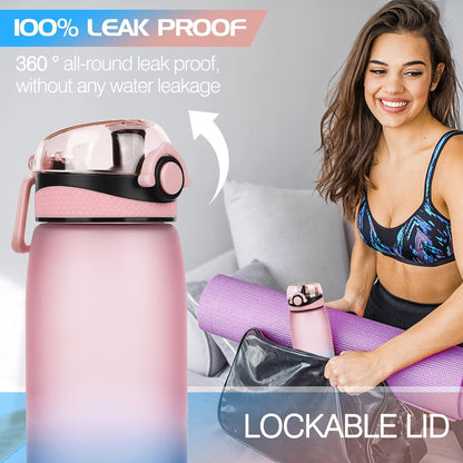 CodiCile Wasserflasche 1L Tritan BPA frei Sport Trinkflasche mit Zeitmarkierung & Filter