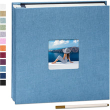 Großes DIY Leinen Fotoalbum mit 60 weißen Seiten, 33x32cm