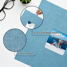 Großes DIY Leinen Fotoalbum mit 60 weißen Seiten, 33x32cm