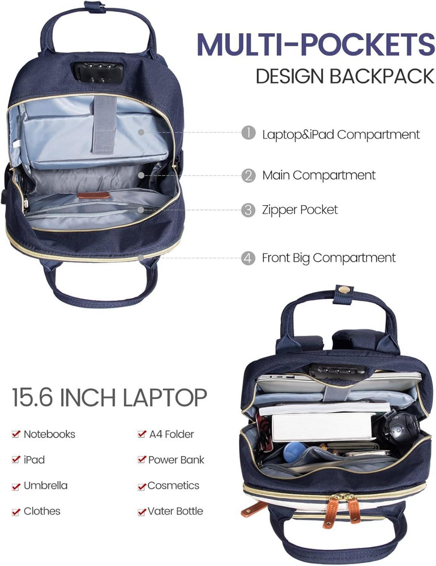 Rucksack Damen 17 Zoll Laptop Schulrucksack Mädchen Wasserdicht Anti-Diebstahl