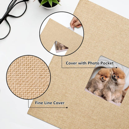 Fotorahmen Album Selbstklebend 60 Seiten DIY Leinen Cover