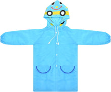 Kinder Regenponcho mit Kapuze und Taschen, Wasserdicht 90-130 cm Blau