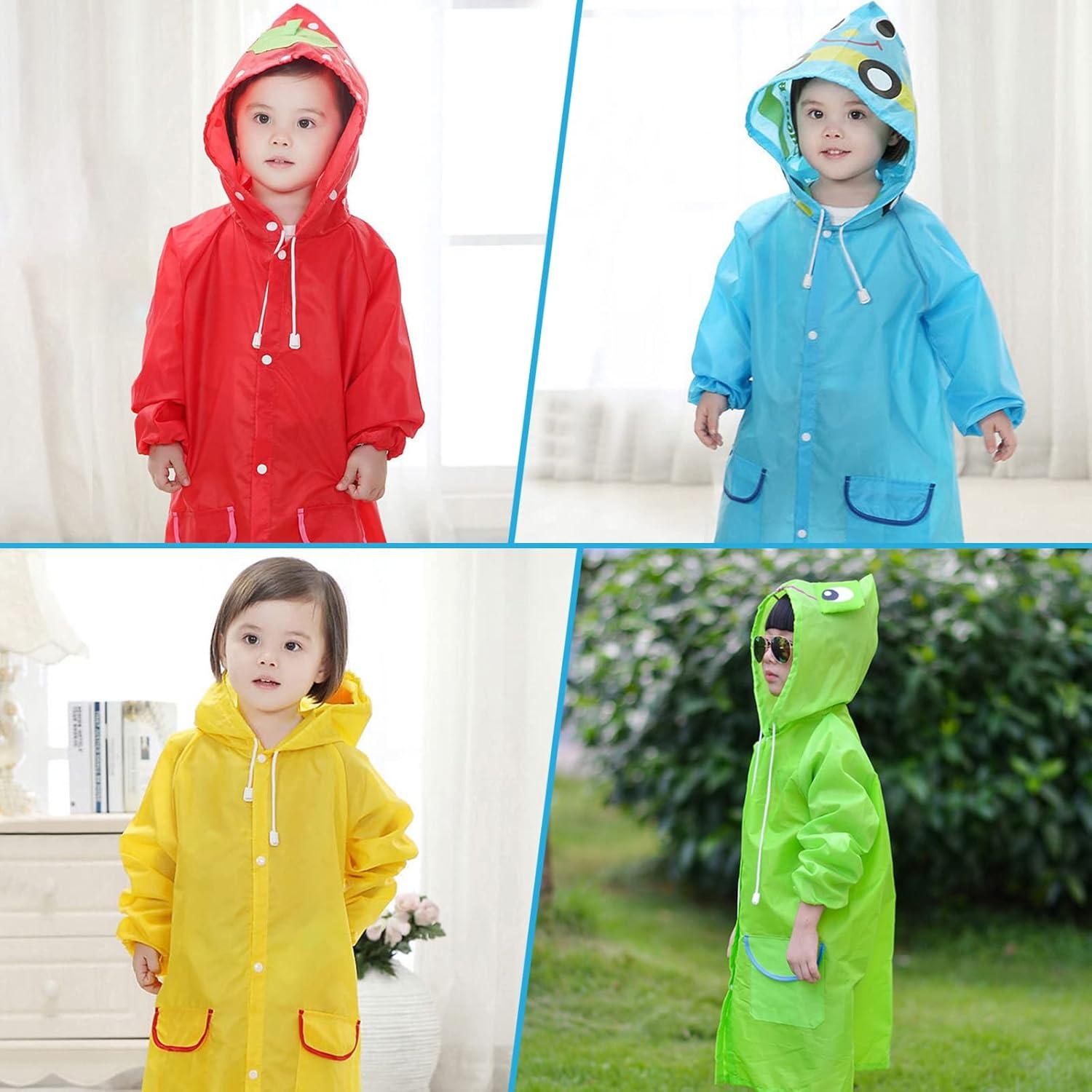 Kinder Regenponcho mit Kapuze, Süßes Regencape, Wasserdicht