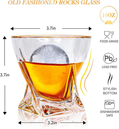 Whisky Gläser mit Eiskugelformen, Bleifreie Kristallgläser