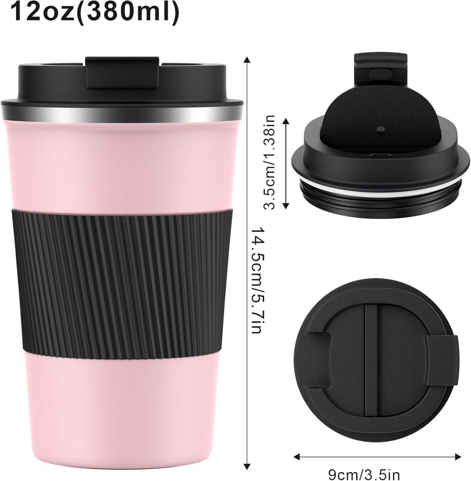 Isolierbecher Edelstahl Travel Mug 380ml Vakuum Reisebecher Autobecher