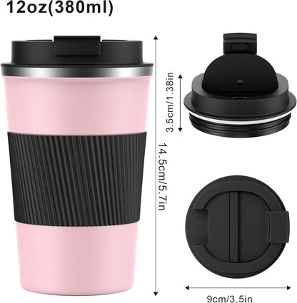 Isolierbecher Edelstahl Travel Mug 380ml Vakuum Reisebecher Autobecher