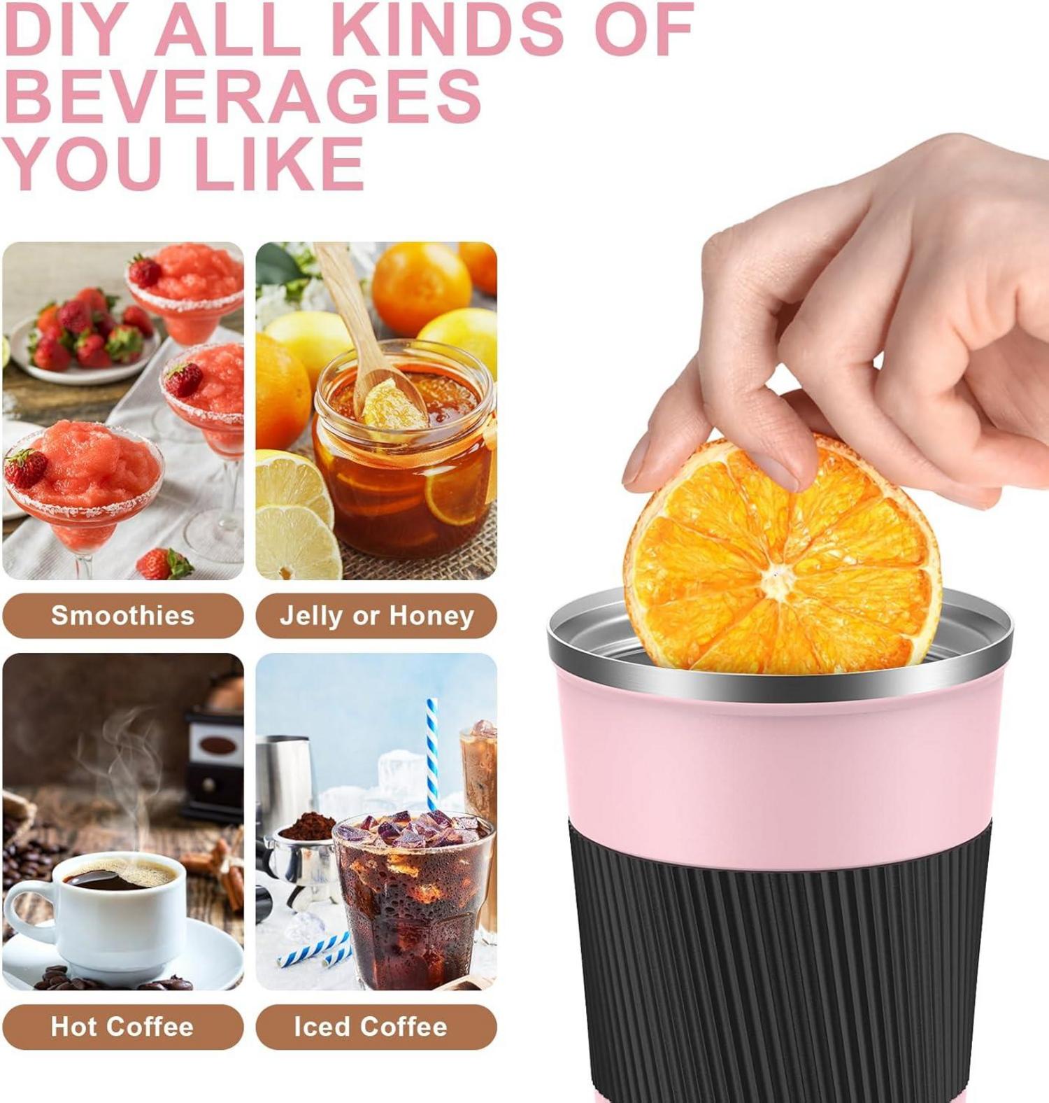CS COSDDI Thermobecher Edelstahl Travel Mug 380ml Vakuum Auslaufsicher Pink