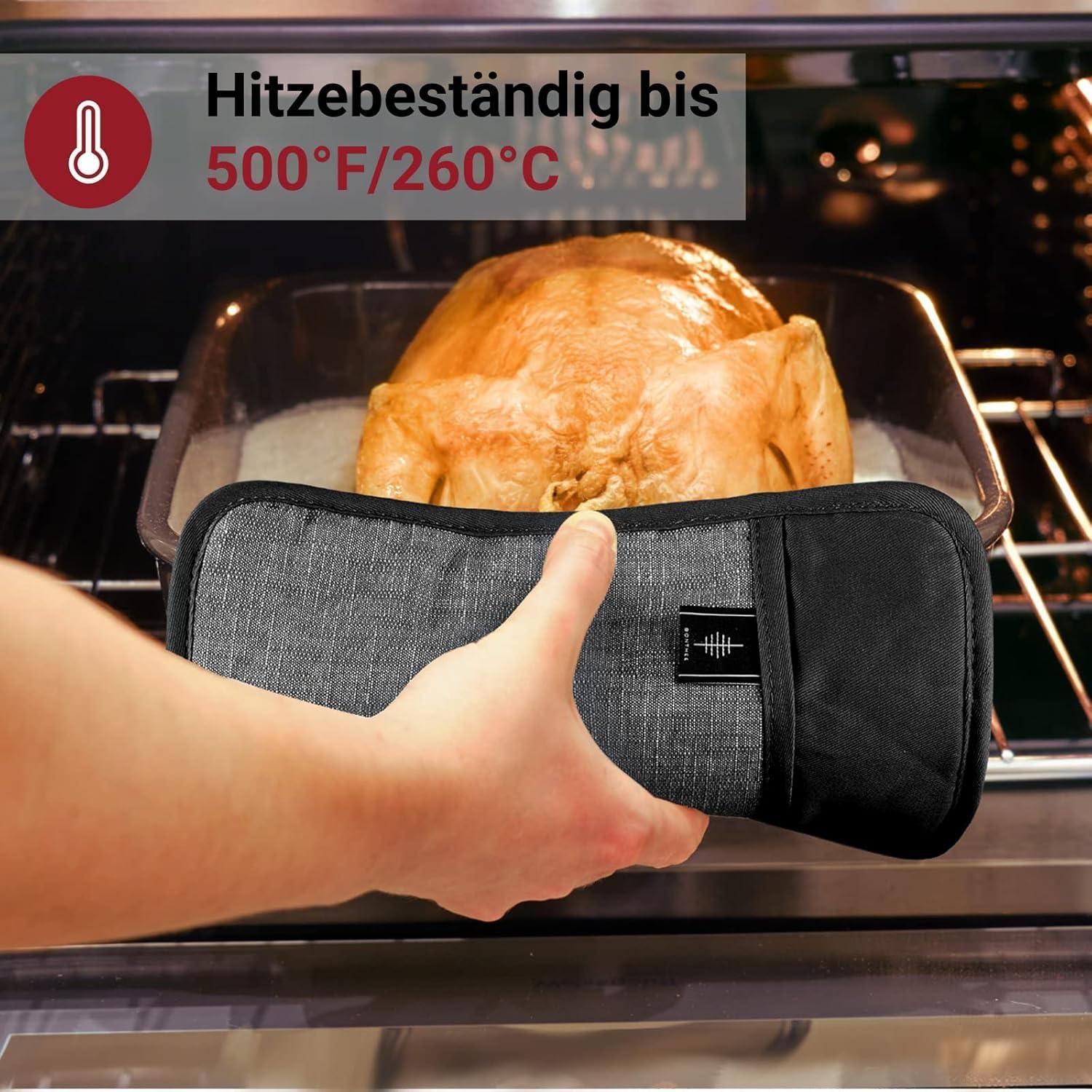 Topflappen Baumwolle Hitzebeständig Set 4er Schwarz