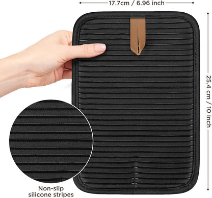 Topflappen Baumwolle Hitzebeständige Groß 4er Set Anti-rutsch - Schwarz 2er Pack