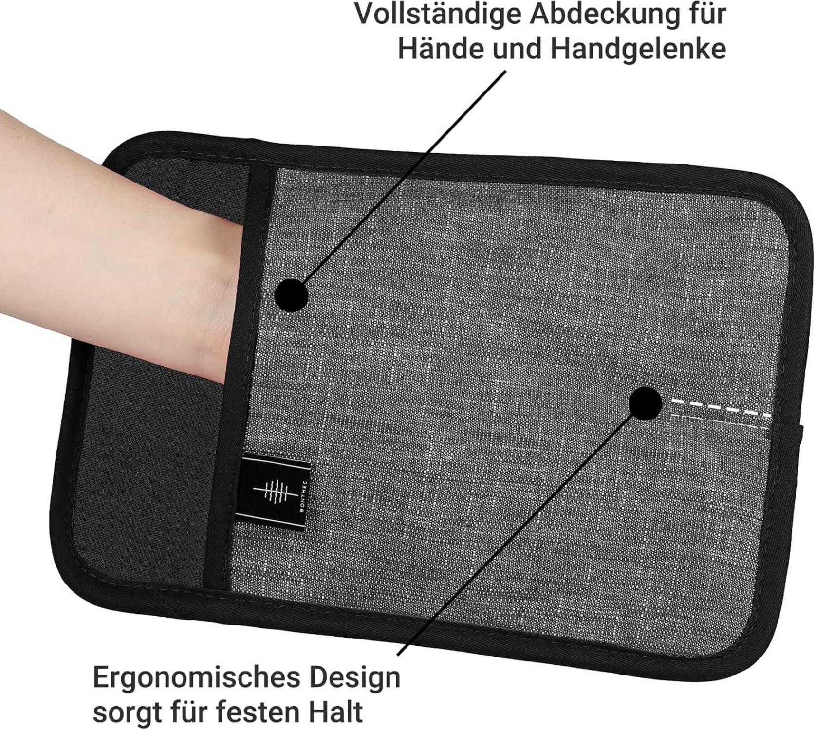Topflappen Baumwolle Hitzebeständig 4er Set Schwarz Anti-rutsch