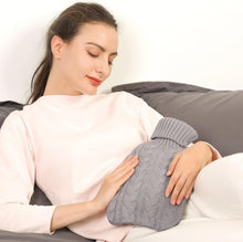 samply Wärmflasche mit Strickbezug 2L grau - Premium