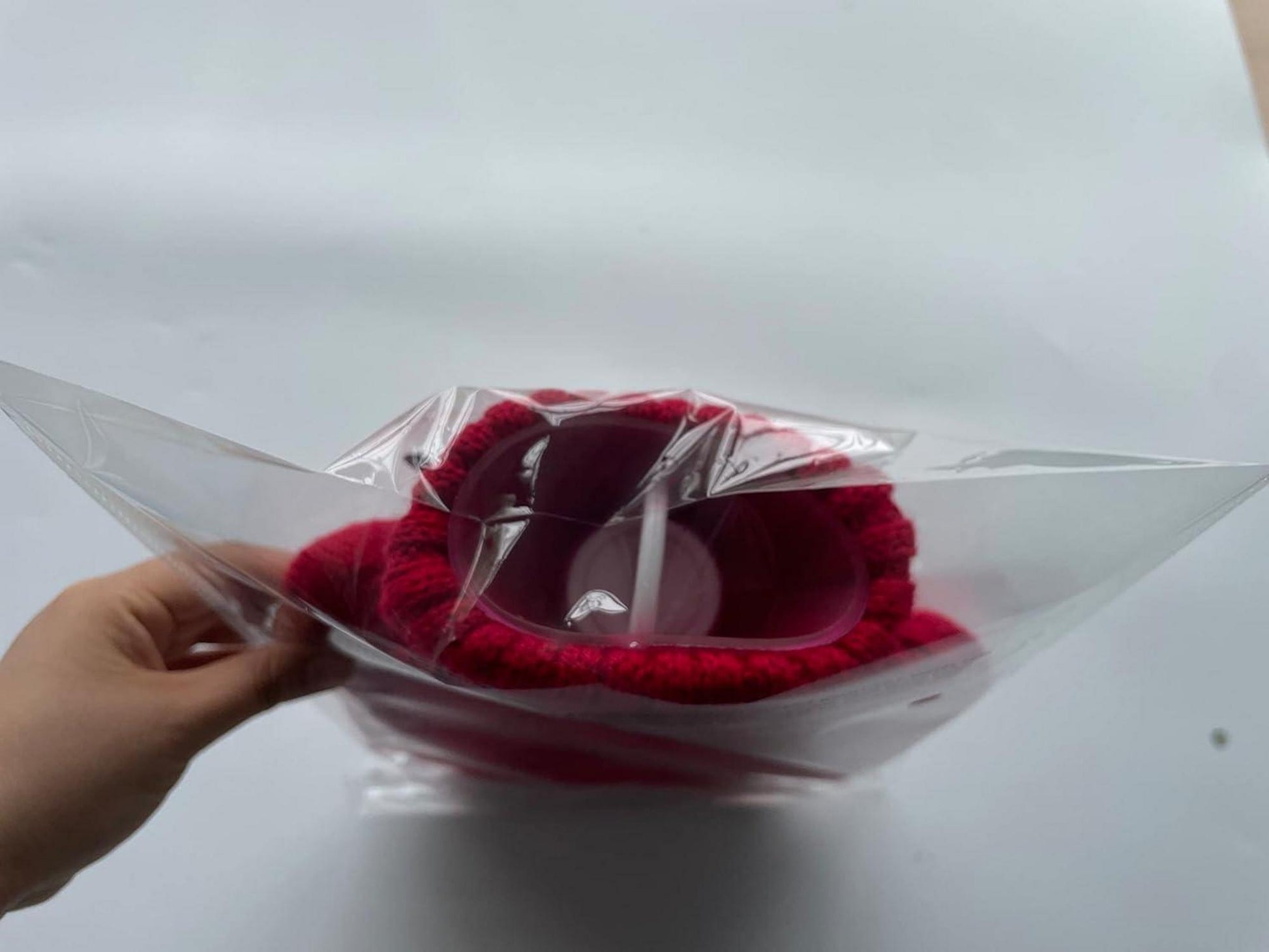 Wärmflasche mit Strickbezug 2L groß Rot - Premium Qualität