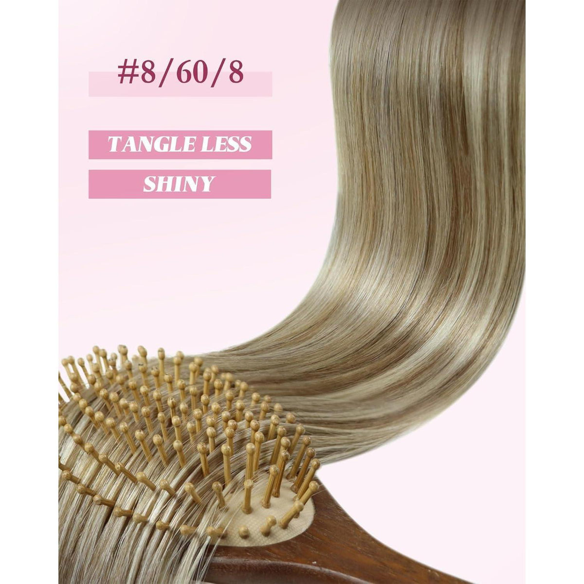Echthaar Micro Ring Extensions Ombre Hellbraun-Platinblond 35cm
