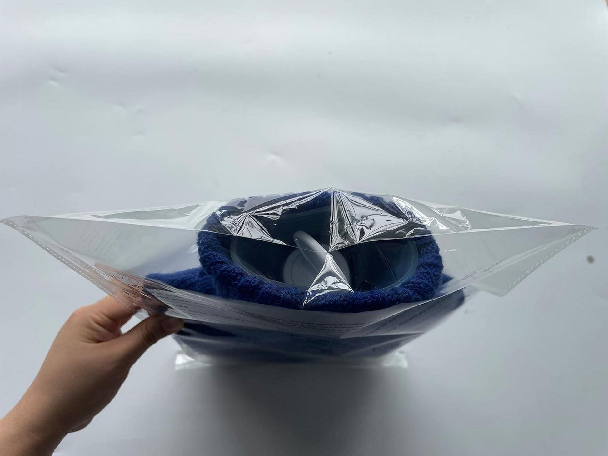 samply Wärmflasche mit Strickbezug 2L Navy Blau