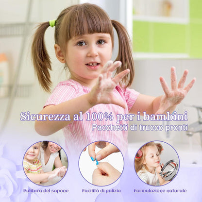 57-teiliges Kinderschminkset Mädchen Kinder Make-Up Schminkkoffer Prinzessin