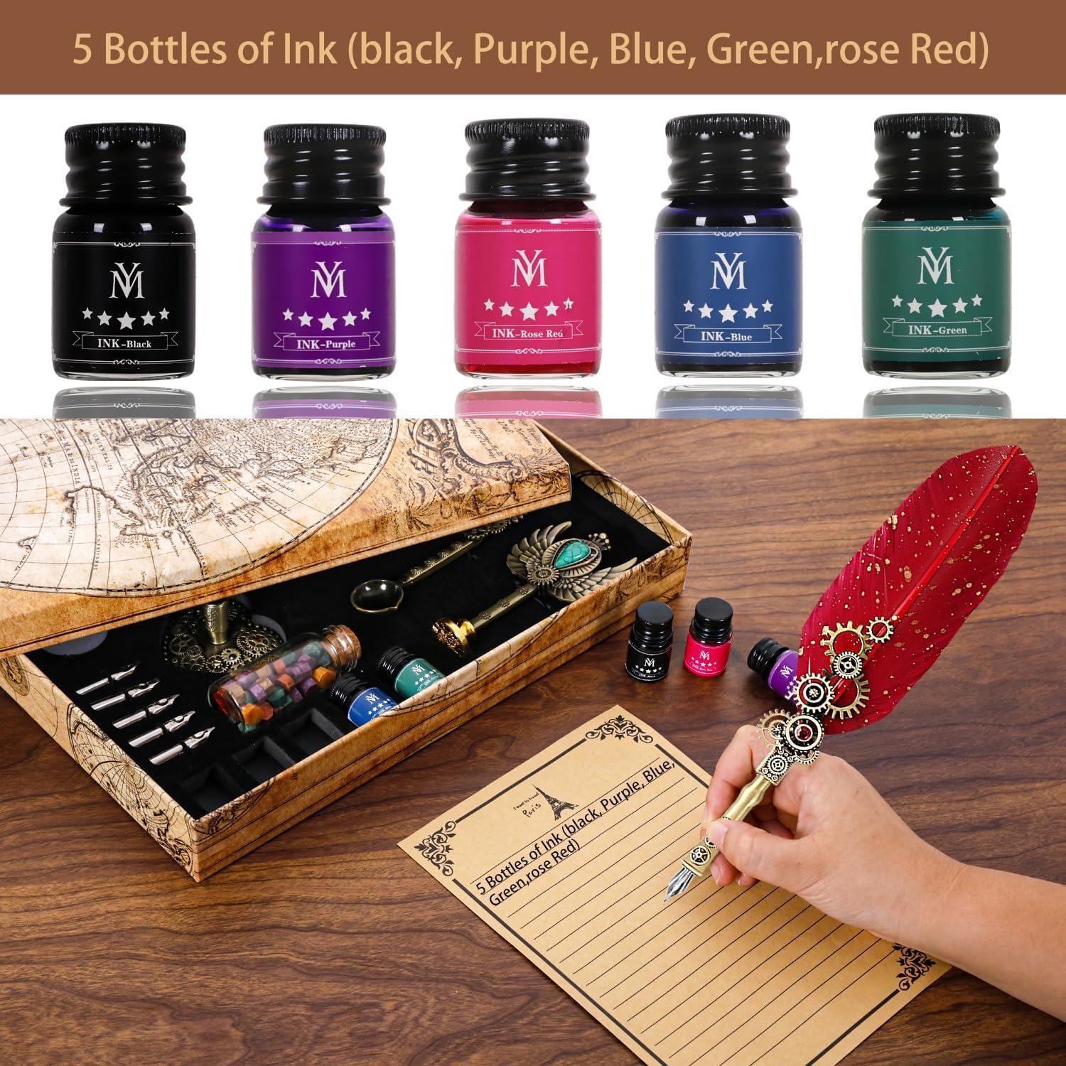 Luxus Quill Stift und Tinte Set mit Wachsdruck - Rot
