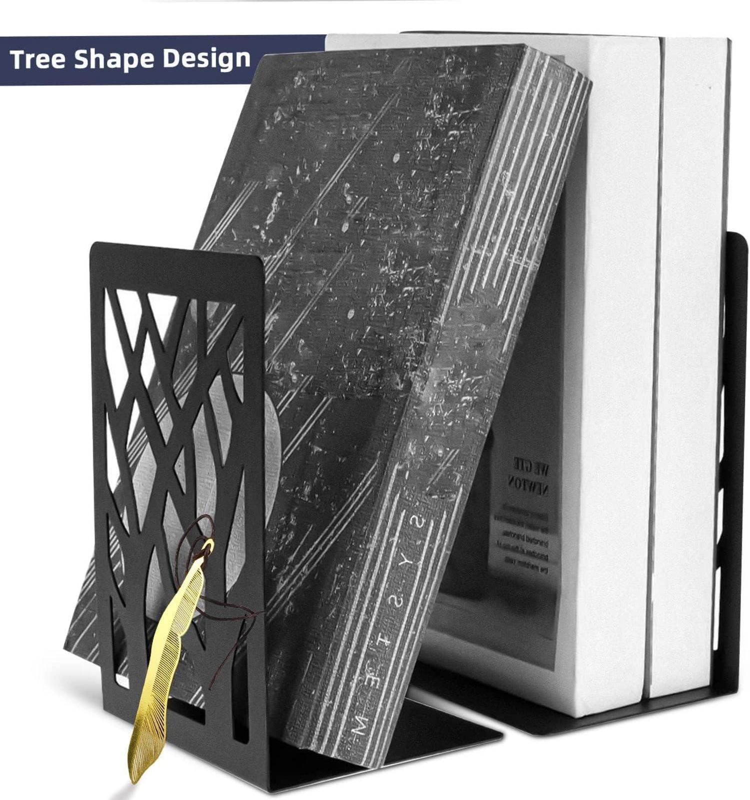 Moderne Metall-Buchstützen Schwarz 1 Paar für Regal Bücher Bookends 12x9x16cm