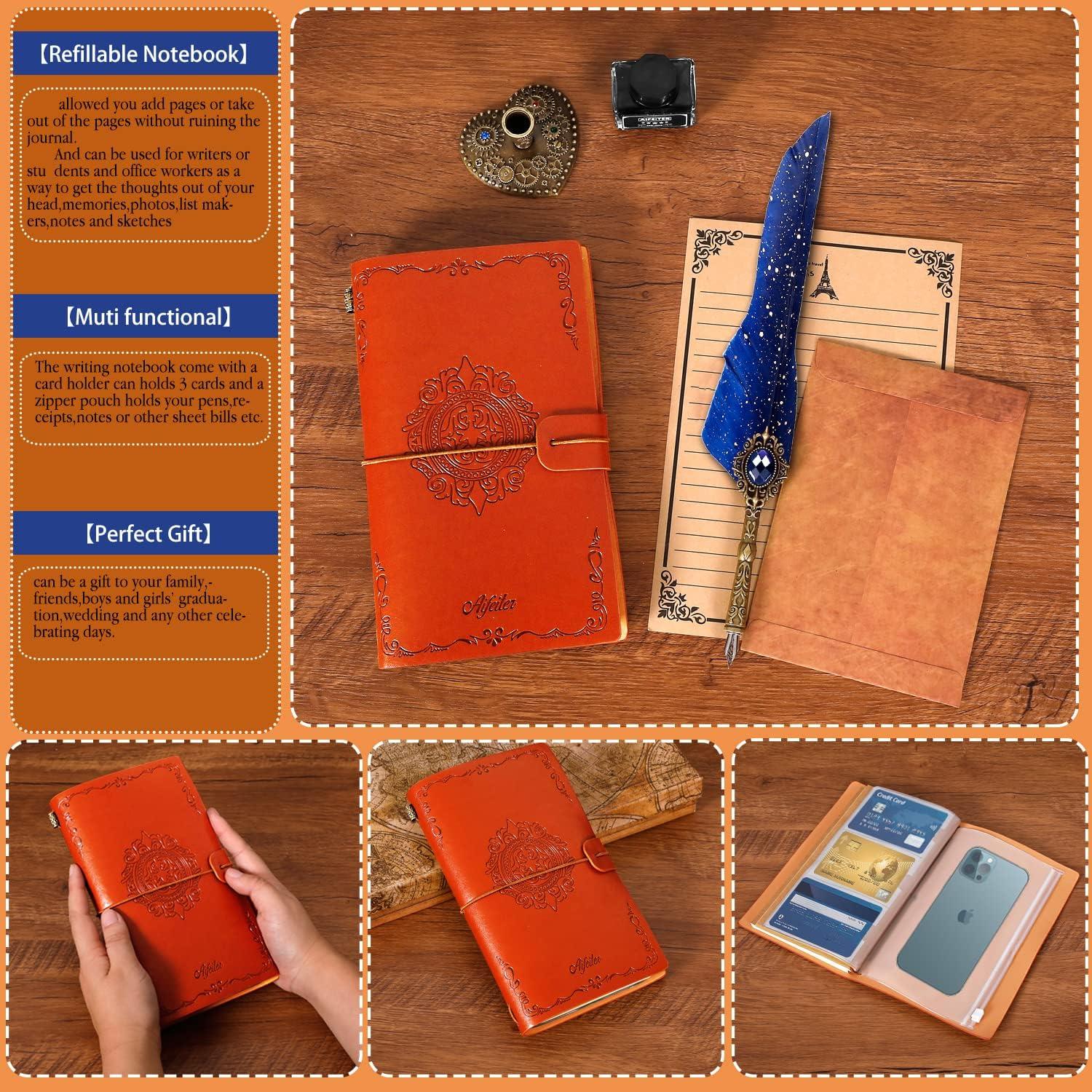 Luxuriöses Kalligraphie Set Vintage Feder Tinte Notizbuch Wachs Siegel Stempel