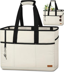 Strandtasche XXL Damen Groß mit Reißverschluss Wasserdicht 40L Beige