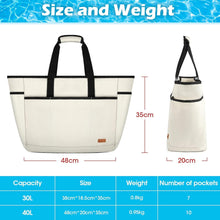 Strandtasche XXL Wasserdicht mit Reißverschluss 40L Beige