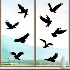 Fensteraufkleber Vogelschutz für Glasscheiben 9-tlg. Schwarz