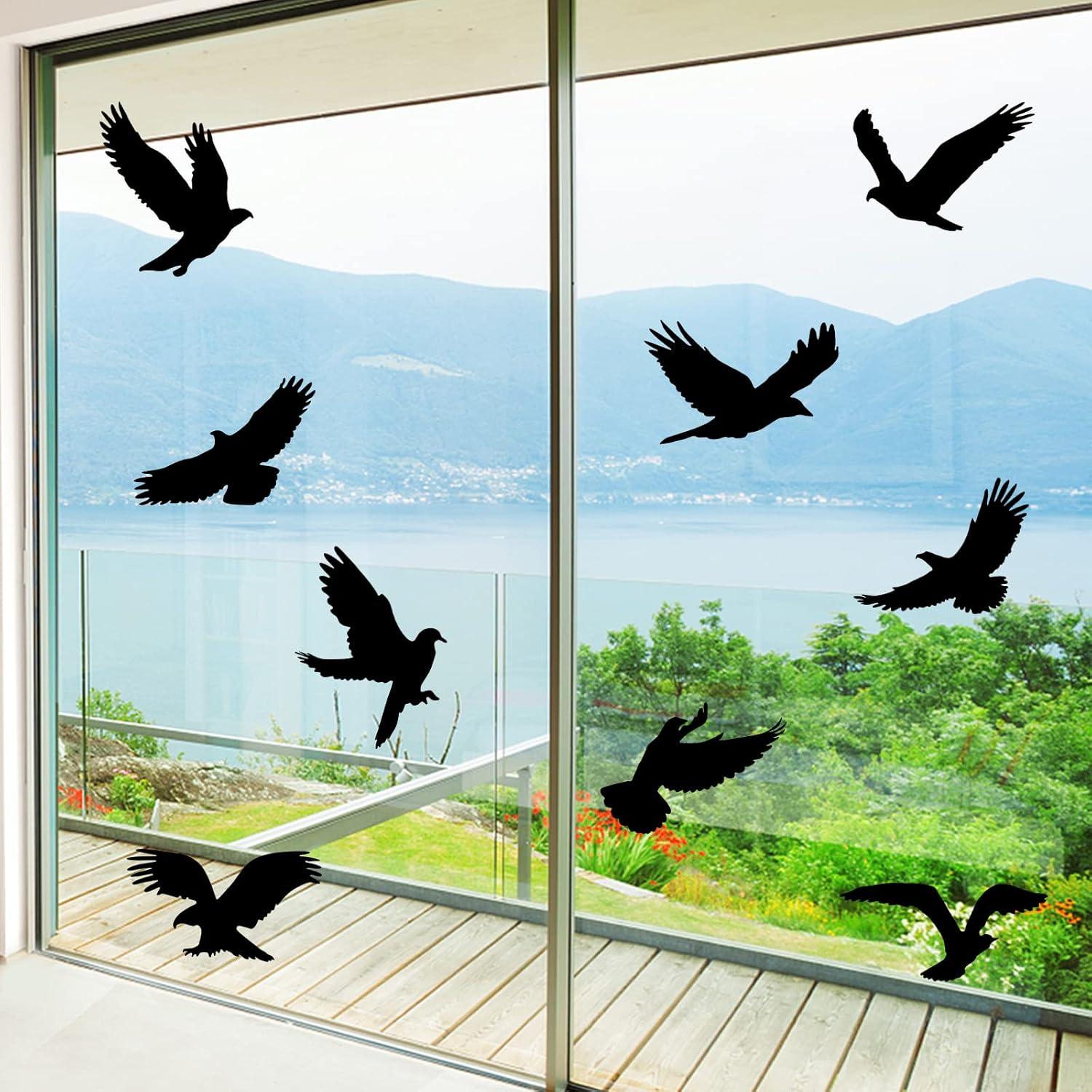 Fensteraufkleber Vogelschutz für Glasscheiben 9-tlg. Schwarz