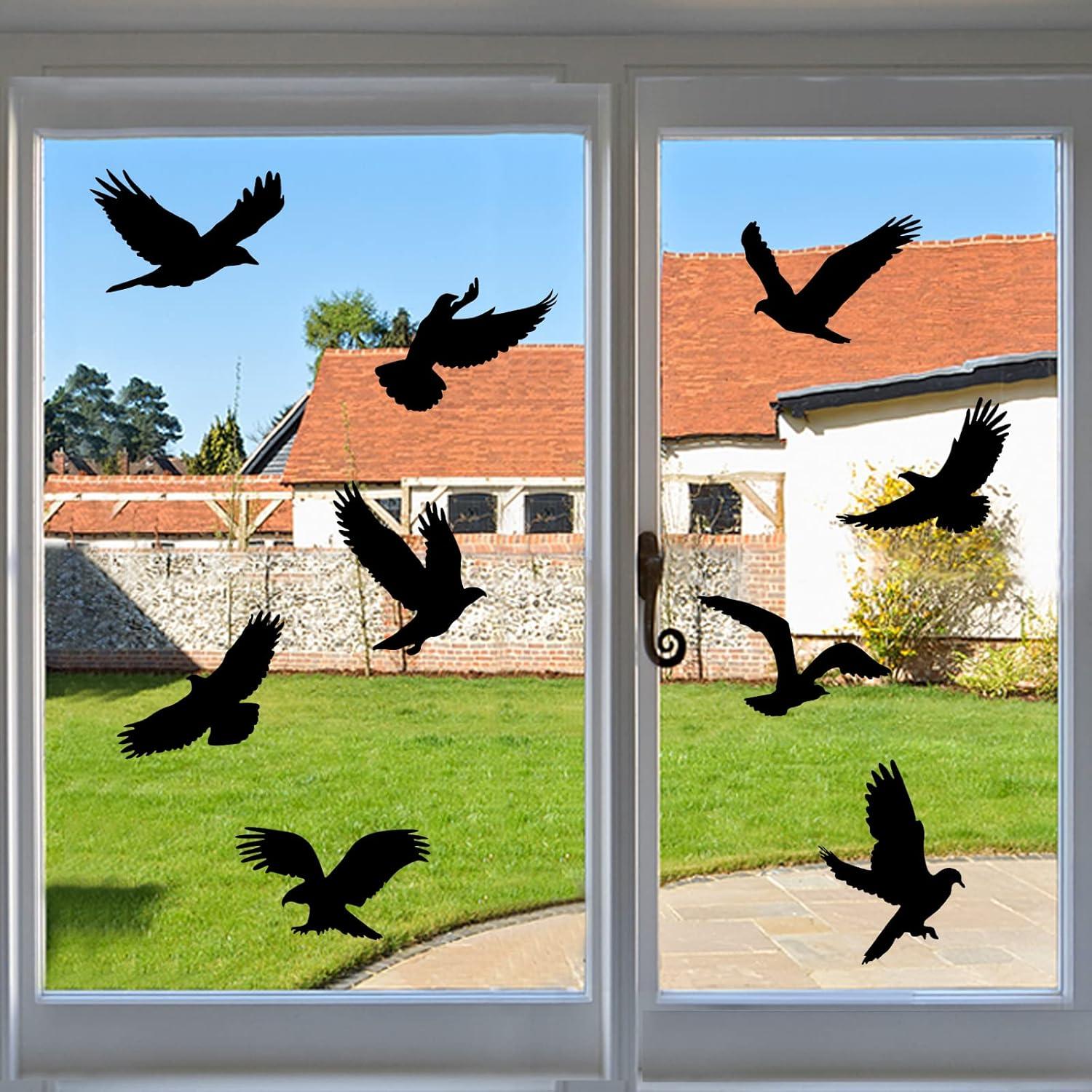 Fensteraufkleber Vogelschutz 9 Stück Selbstklebend Schwarz 27-31cm