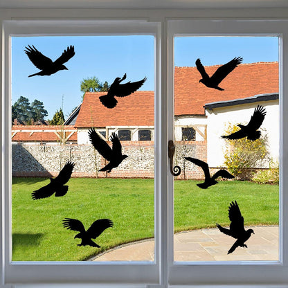 Fensteraufkleber Vogelschutz 9 Stück Selbstklebend Schwarz 27-31cm