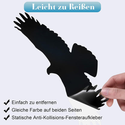 Fensteraufkleber Vogelschutz 9 Stück Selbstklebend Schwarz 27-31cm