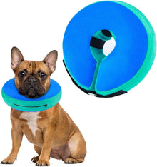Aufblasbare Halskrause Hund Katze Schutzkragen Leckschutz Blau M
